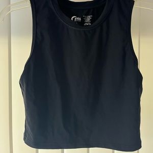 ZYIA Black High Neck Stronger Crop Top